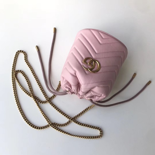 Gucci GG Marmont mini bucket bag 575163 pink