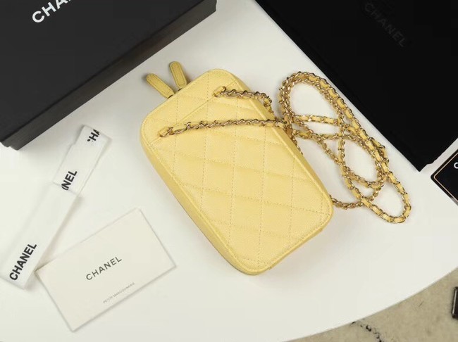 Chanel Grained Calfskin & Gold-Tone Metal A70655 yellow