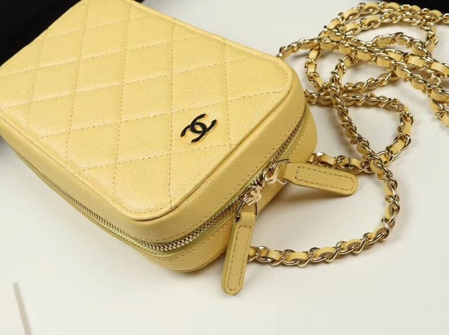 Chanel Grained Calfskin & Gold-Tone Metal A70655 yellow