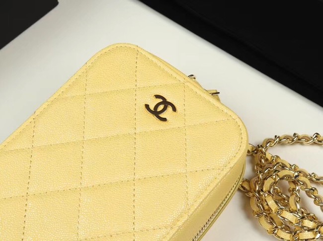 Chanel Grained Calfskin & Gold-Tone Metal A70655 yellow