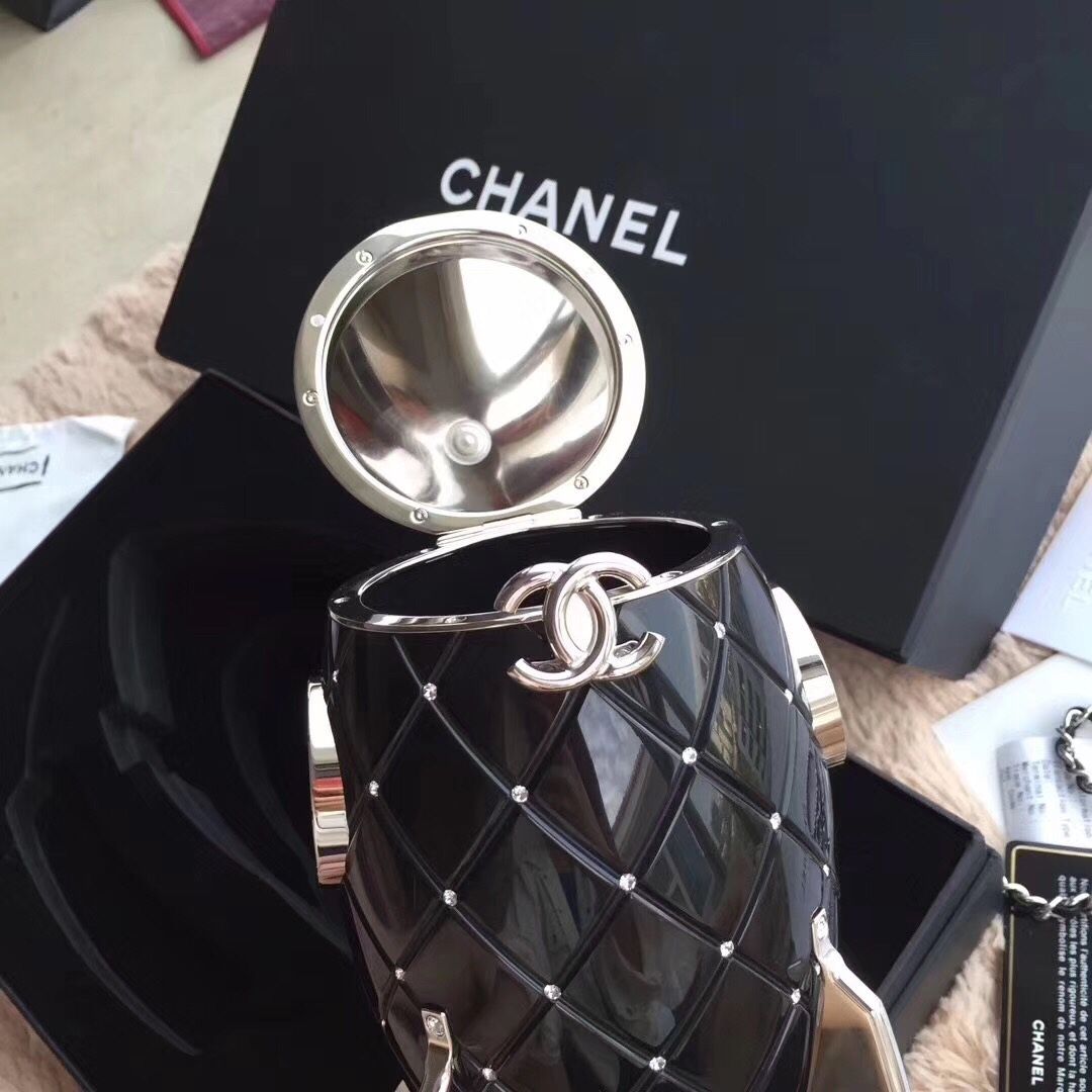 Chanel Rocket Should Black Bag C7890 Silver