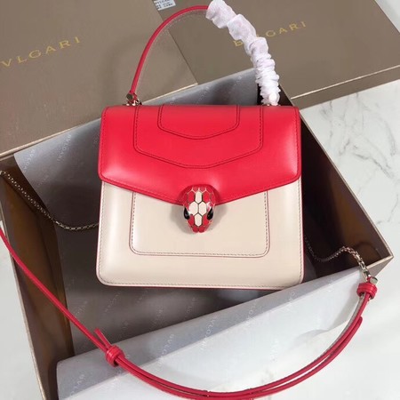 Bvlgari Serpenti Forever leather small crossbody bag 288687 red&white
