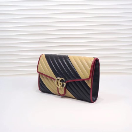 Gucci GG Marmont clutch 498079 black&apricot