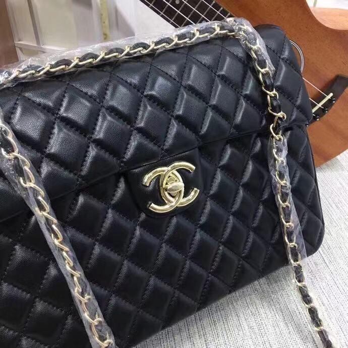 Chanel Flap Shoulder Bag Leather A1118 black