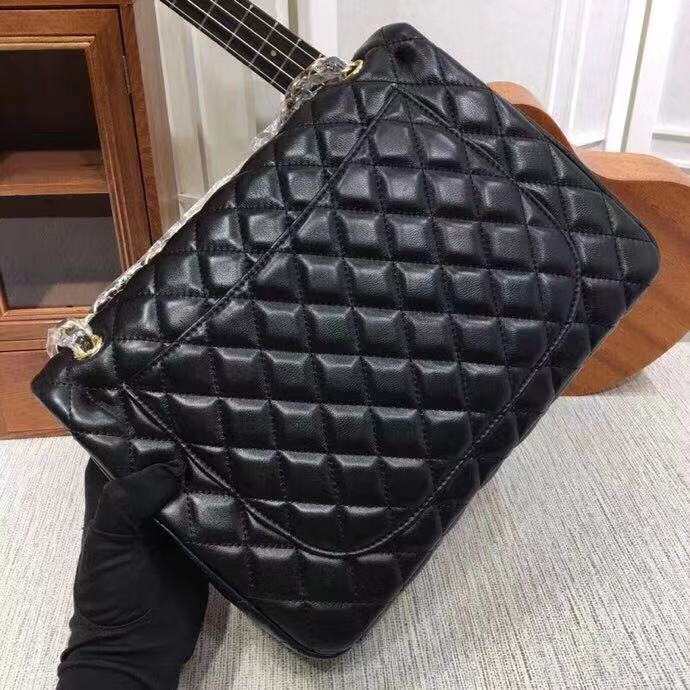 Chanel Flap Shoulder Bag Leather A1118 black