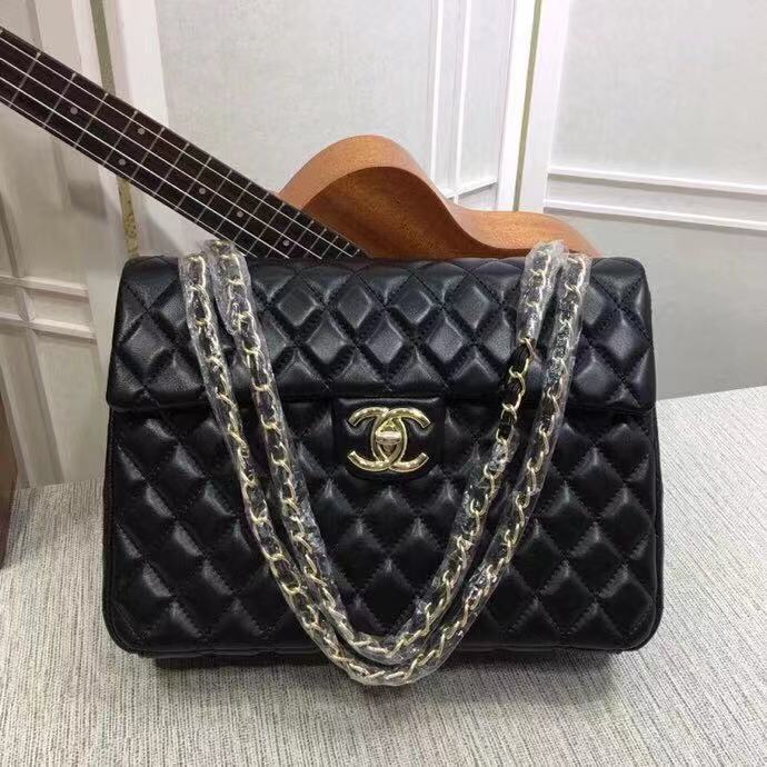 Chanel Flap Shoulder Bag Leather A1118 black