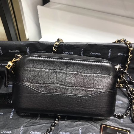 Chanel mini Shoulder Bag Leather B93825 black