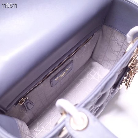 Dior lucky badges Original sheepskin Tote Bag A88035 dark grey