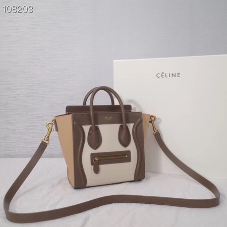 CELINE NANO LUGGAGE BAG IN LAMINATED LAMBSKIN 189244-1