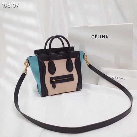 CELINE NANO LUGGAGE BAG IN LAMINATED LAMBSKIN 189244-4