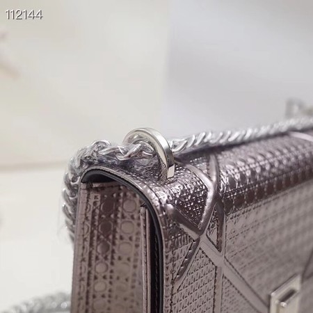 Dior DIORAMA leather Chain bag S0328 Silver grey