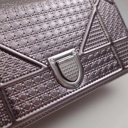 Dior DIORAMA leather Chain bag S0328 Silver grey