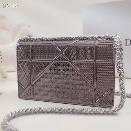 Dior DIORAMA leather Chain bag S0328 Silver grey