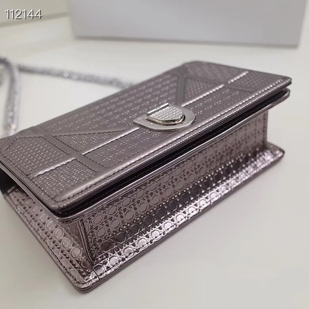 Dior DIORAMA leather Chain bag S0328 Silver grey