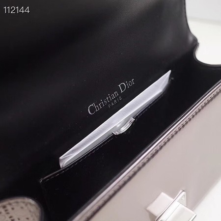 Dior DIORAMA leather Chain bag S0328 Silver grey
