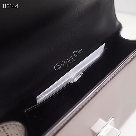 Dior DIORAMA leather Chain bag S0328 Silver grey