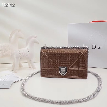 Dior DIORAMA leather Chain bag S0328 bronze
