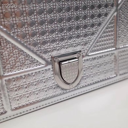 Dior DIORAMA leather Chain bag S0328 silver