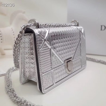 Dior DIORAMA leather Chain bag S0328 silver