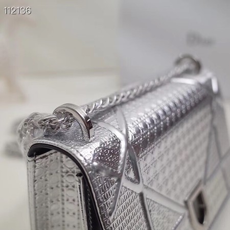 Dior DIORAMA leather Chain bag S0328 silver