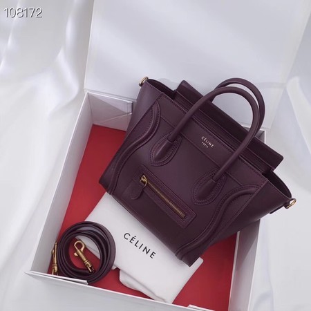 CELINE NANO LUGGAGE BAG IN LAMINATED LAMBSKIN 189244-10