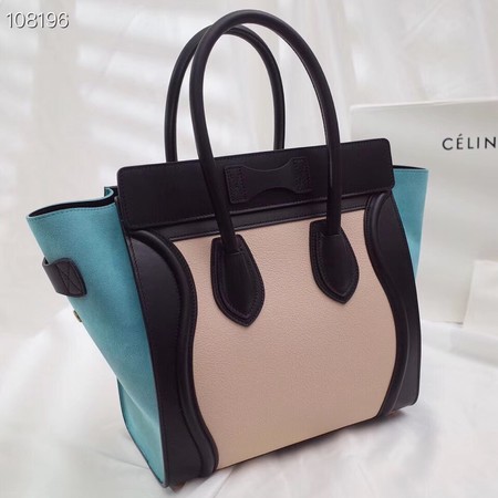 CELINE MICRO LUGGAGE HANDBAG IN LAMINATED LAMBSKIN 167793-2