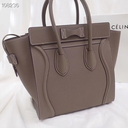 CELINE MICRO LUGGAGE HANDBAG IN LAMINATED LAMBSKIN 167793-6