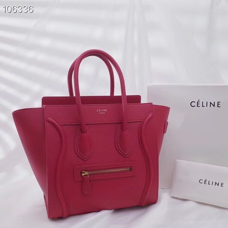 CELINE MICRO LUGGAGE HANDBAG IN LAMINATED LAMBSKIN 167793-16