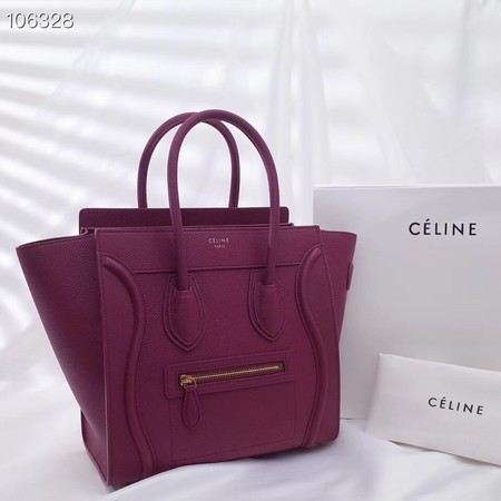 CELINE MICRO LUGGAGE HANDBAG IN LAMINATED LAMBSKIN 167793-18