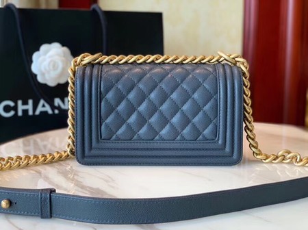 Boy Chanel Flap Shoulder Bag Leather A67085 blue