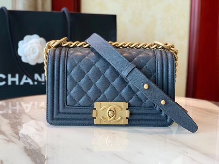 Boy Chanel Flap Shoulder Bag Leather A67085 blue