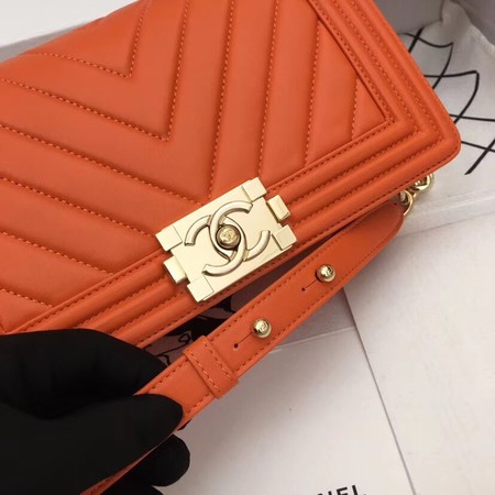 Chanel Boy Flap Shoulder Bag Original Sheepskin Leather A67086 orange