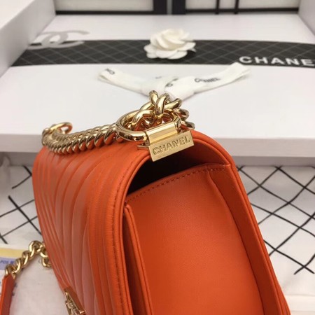Chanel Boy Flap Shoulder Bag Original Sheepskin Leather A67086 orange
