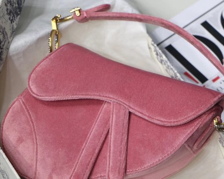 Dior MINI SADDLE BAG M447S Velvet pink