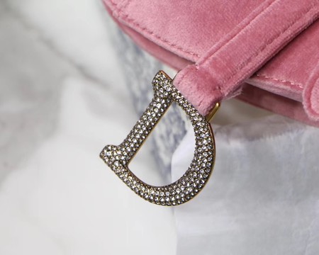Dior MINI SADDLE BAG M447S Velvet pink