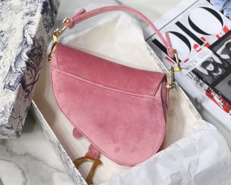 Dior MINI SADDLE BAG M447S Velvet pink