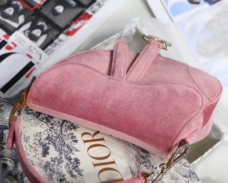 Dior MINI SADDLE BAG M447S Velvet pink