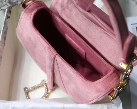 Dior MINI SADDLE BAG M447S Velvet pink