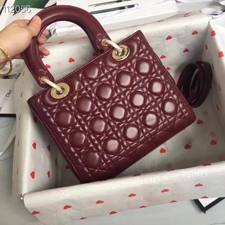 LADY DIOR LAMBSKIN BAG CAL44550 burgundy