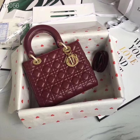 LADY DIOR LAMBSKIN BAG CAL44550 burgundy