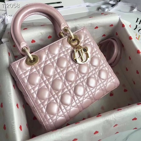 LADY DIOR LAMBSKIN BAG CAL44550 pearly-lustre pink