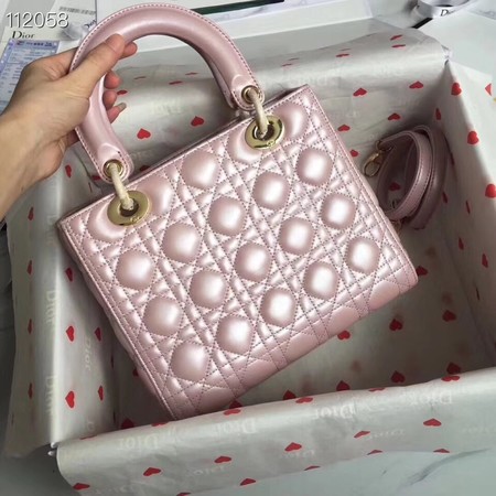 LADY DIOR LAMBSKIN BAG CAL44550 pearly-lustre pink