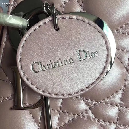 LADY DIOR LAMBSKIN BAG CAL44550 pink&silver-tone metal