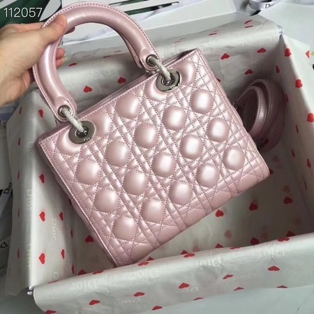 LADY DIOR LAMBSKIN BAG CAL44550 pink&silver-tone metal