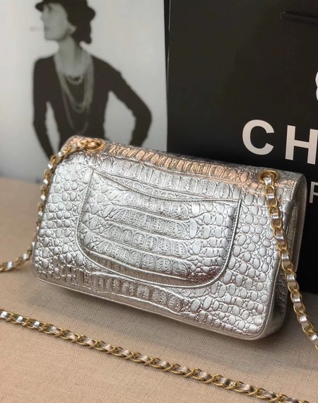 Chanel Classic Handbag Original silver & Gold-Tone Metal A01112 silver