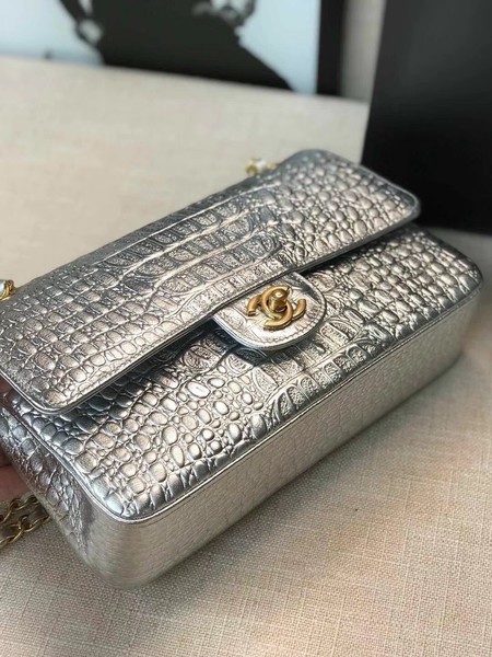 Chanel Classic Handbag Original silver & Gold-Tone Metal A01112 silver