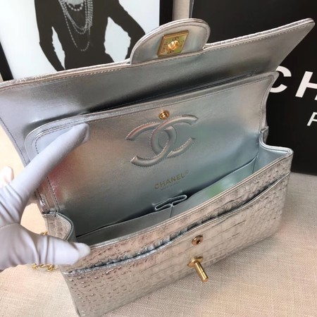 Chanel Classic Handbag Original silver & Gold-Tone Metal A01112 silver