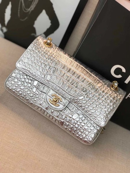 Chanel Classic Handbag Original silver & Gold-Tone Metal A01112 silver