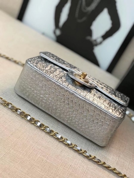 Chanel Classic Handbag Original silver & Gold-Tone Metal A01116 silver