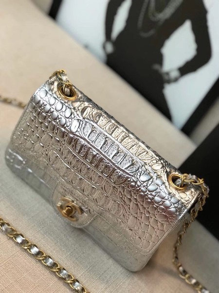 Chanel Classic Handbag Original silver & Gold-Tone Metal A01116 silver